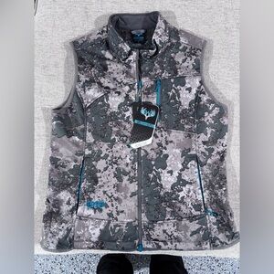 Camo Sleeveless Vest with Blue Accents